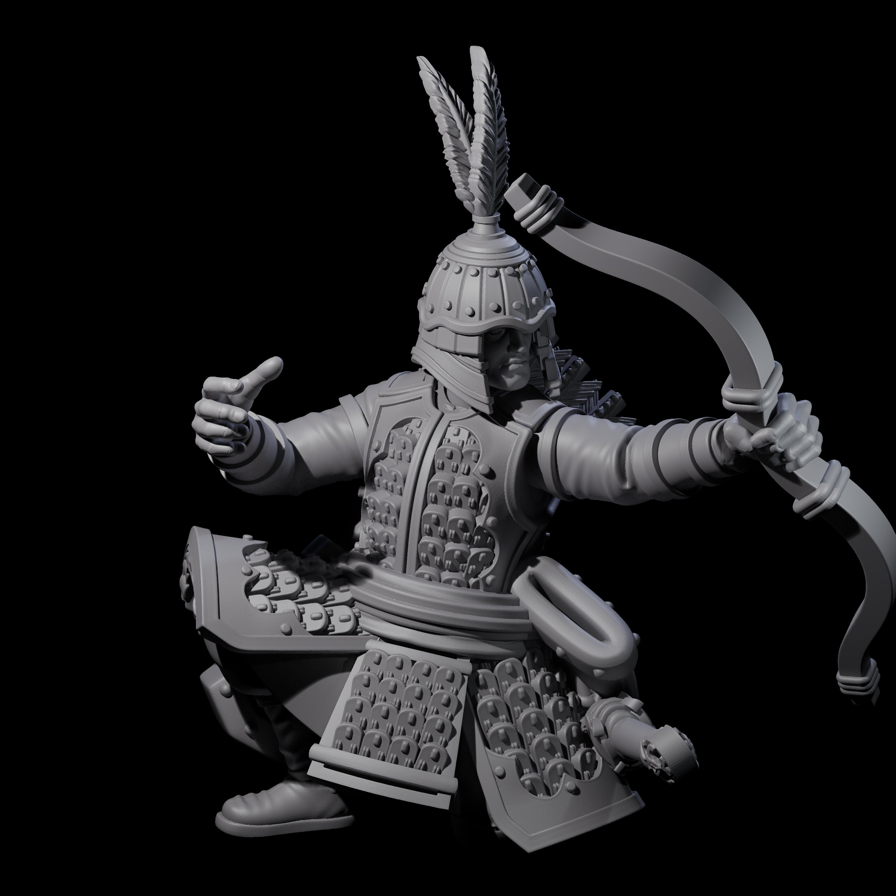 Kneeling Human Archer C Miniature for Dungeons and Dragons, Pathfinder or other TTRPGs