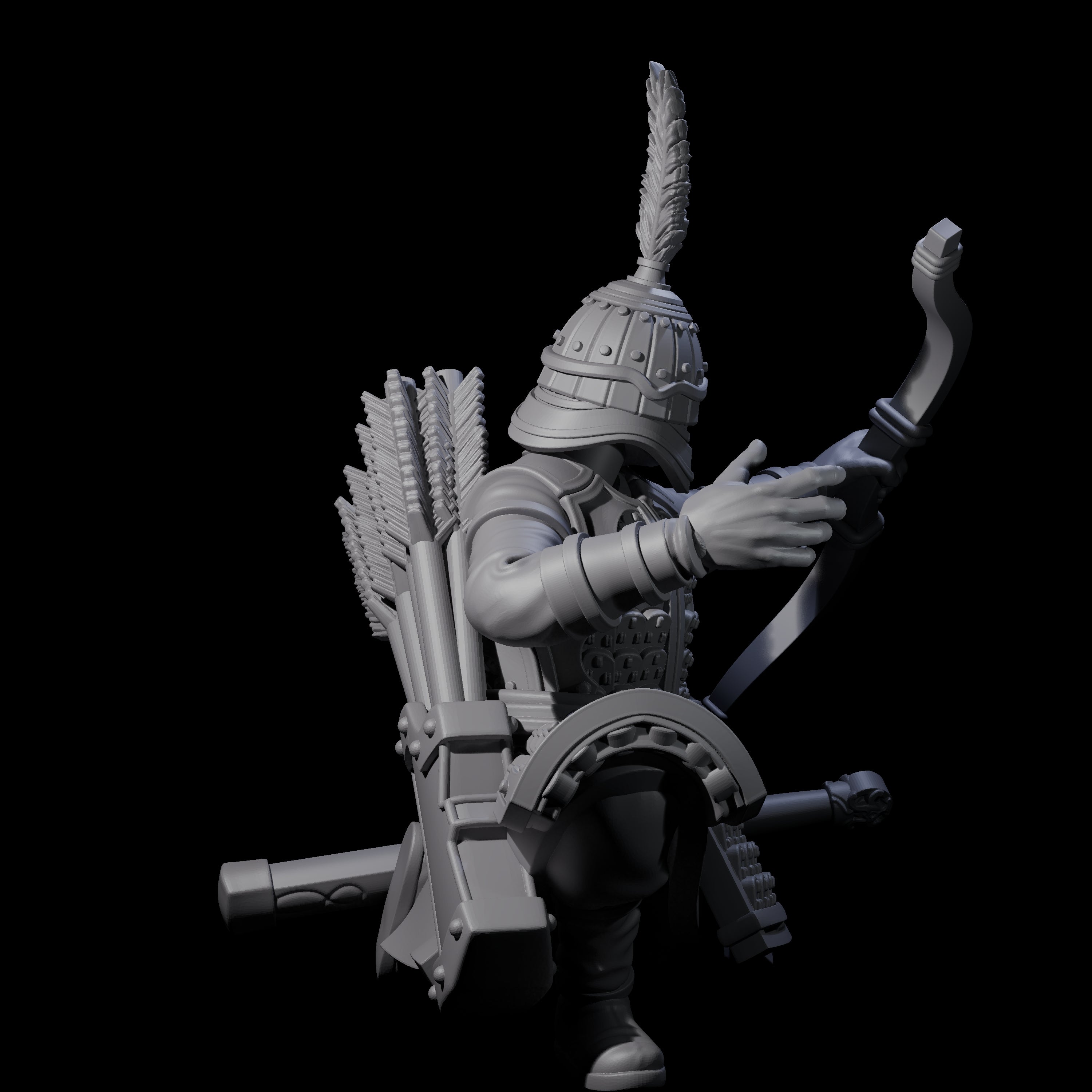 Kneeling Human Archer C Miniature for Dungeons and Dragons, Pathfinder or other TTRPGs