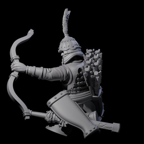 Kneeling Human Archer C Miniature for Dungeons and Dragons, Pathfinder or other TTRPGs