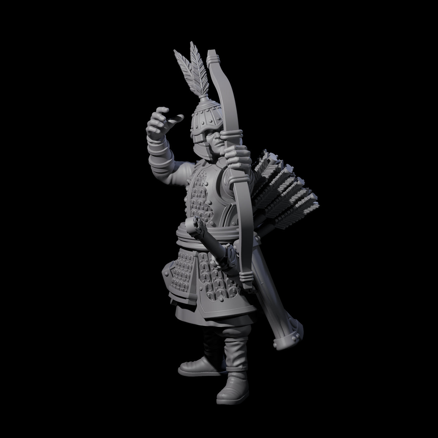 Kneeling Human Archer D Miniature for Dungeons and Dragons, Pathfinder or other TTRPGs