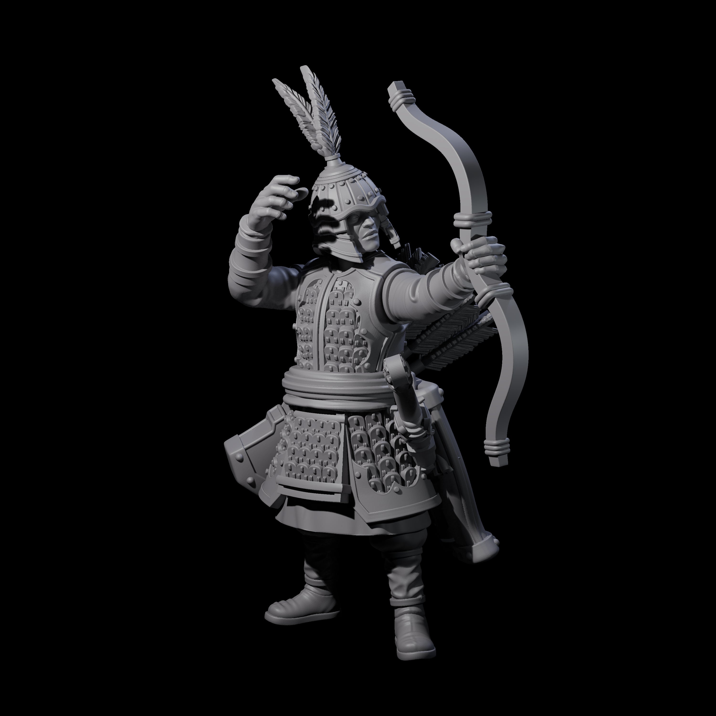 Kneeling Human Archer D Miniature for Dungeons and Dragons, Pathfinder or other TTRPGs