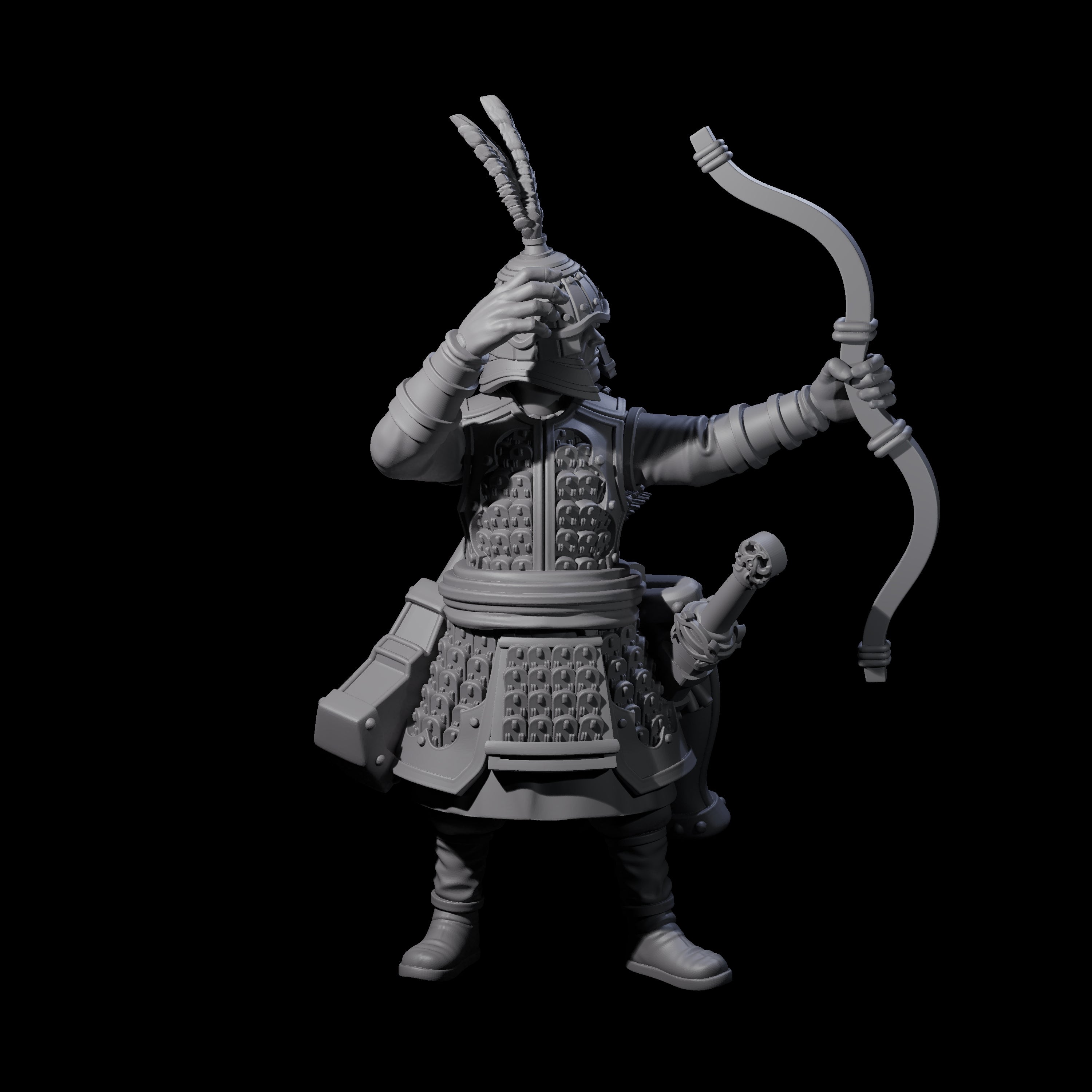 Kneeling Human Archer D Miniature for Dungeons and Dragons, Pathfinder or other TTRPGs