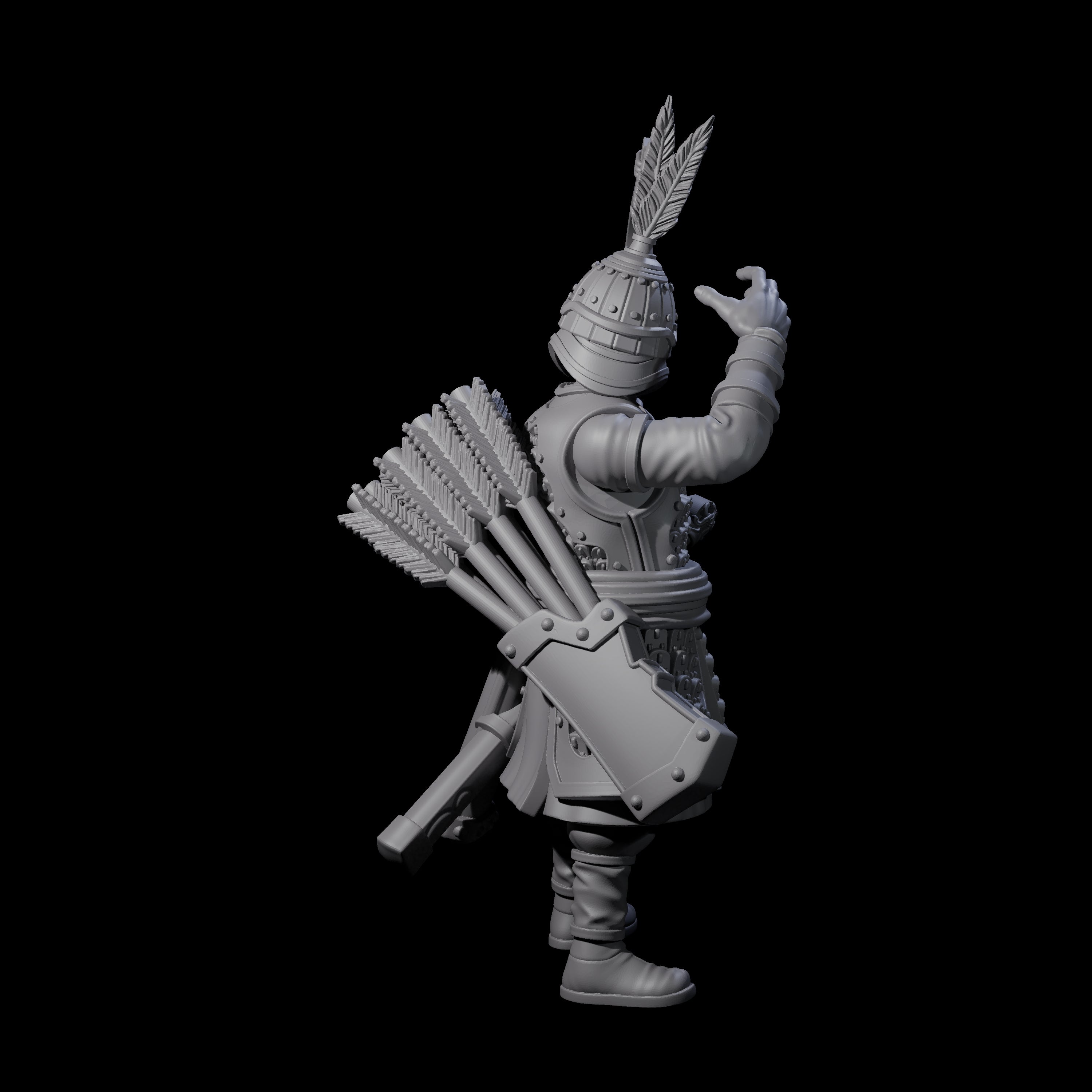 Kneeling Human Archer D Miniature for Dungeons and Dragons, Pathfinder or other TTRPGs