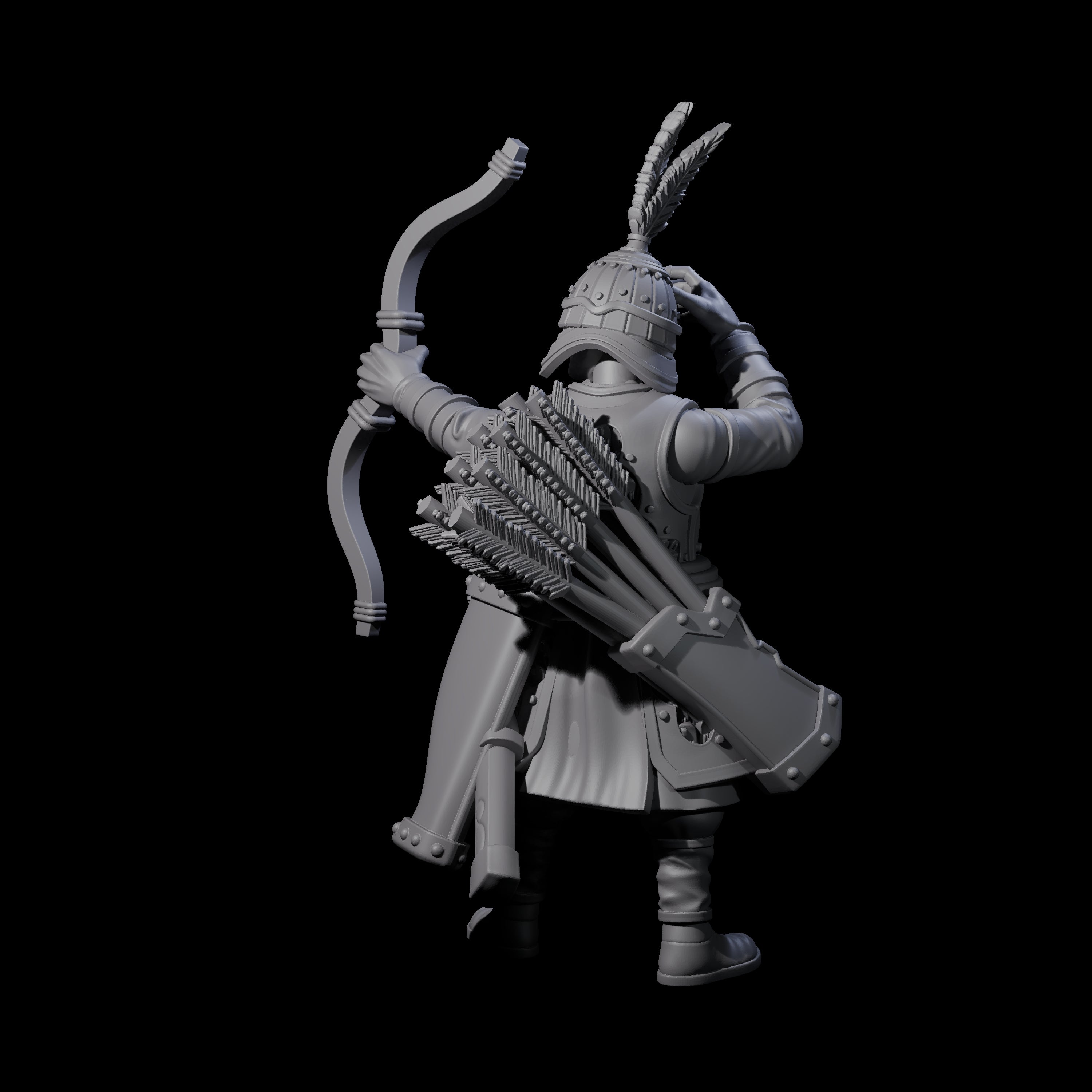 Kneeling Human Archer D Miniature for Dungeons and Dragons, Pathfinder or other TTRPGs