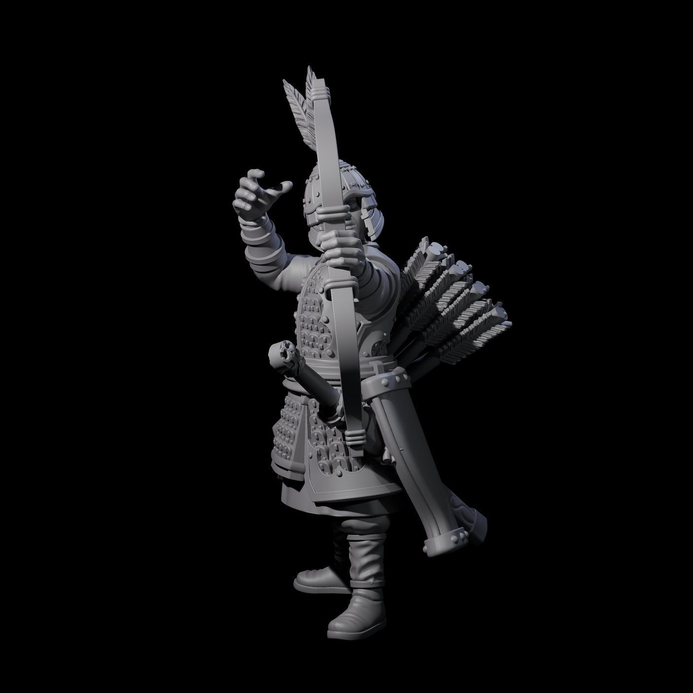 Kneeling Human Archer D Miniature for Dungeons and Dragons, Pathfinder or other TTRPGs