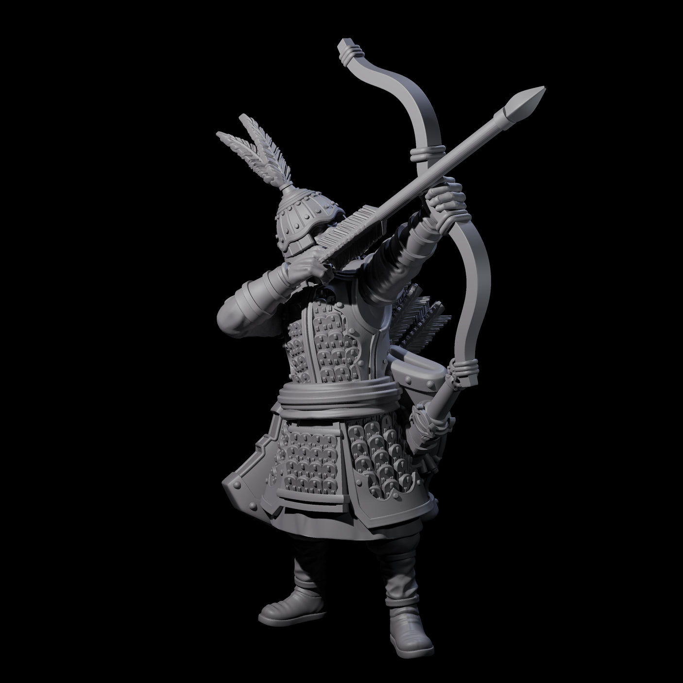 Kneeling Human Archer E Miniature for Dungeons and Dragons, Pathfinder or other TTRPGs
