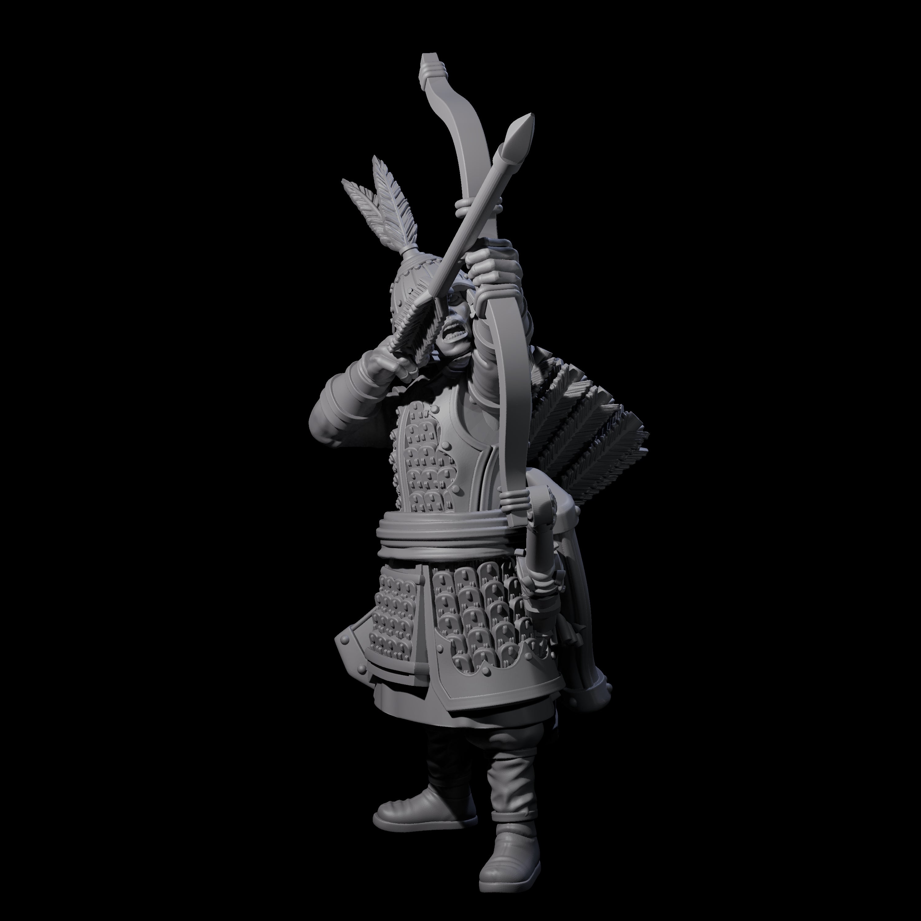 Kneeling Human Archer E Miniature for Dungeons and Dragons, Pathfinder or other TTRPGs