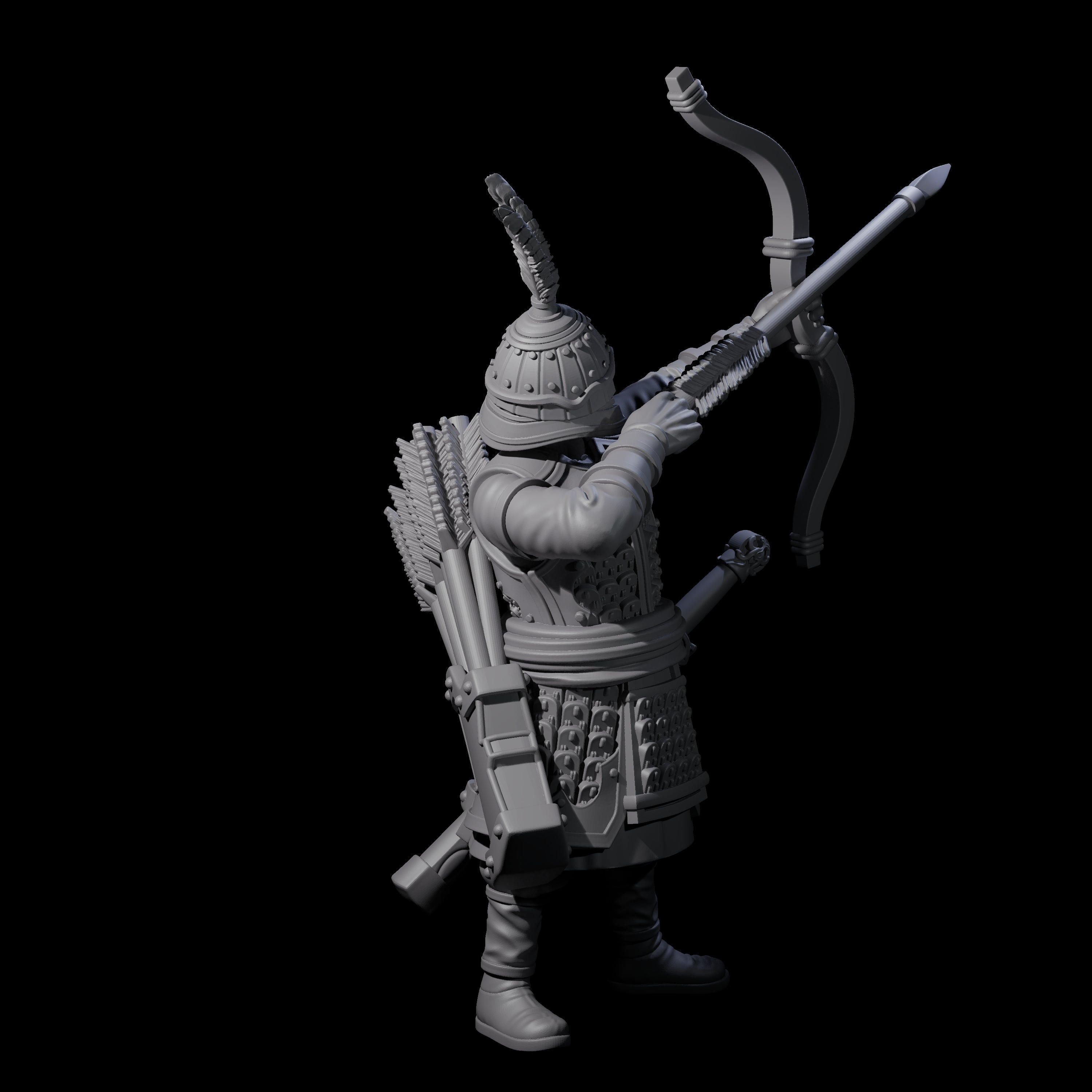 Kneeling Human Archer E Miniature for Dungeons and Dragons, Pathfinder or other TTRPGs