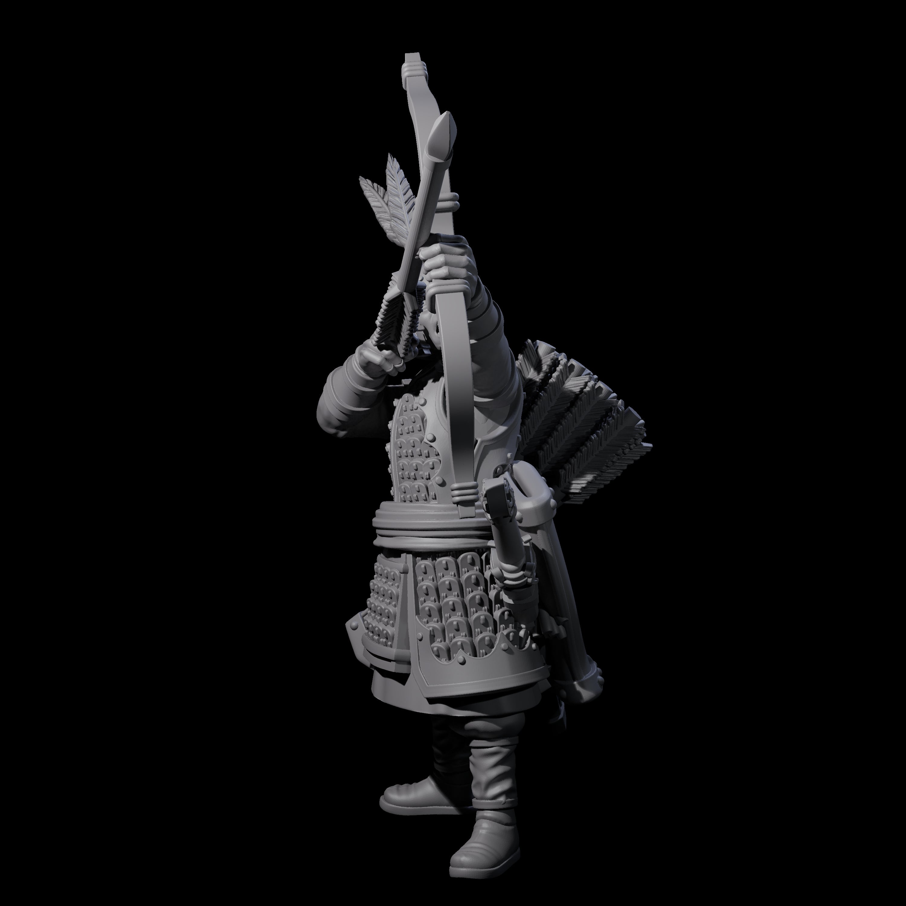 Kneeling Human Archer E Miniature for Dungeons and Dragons, Pathfinder or other TTRPGs
