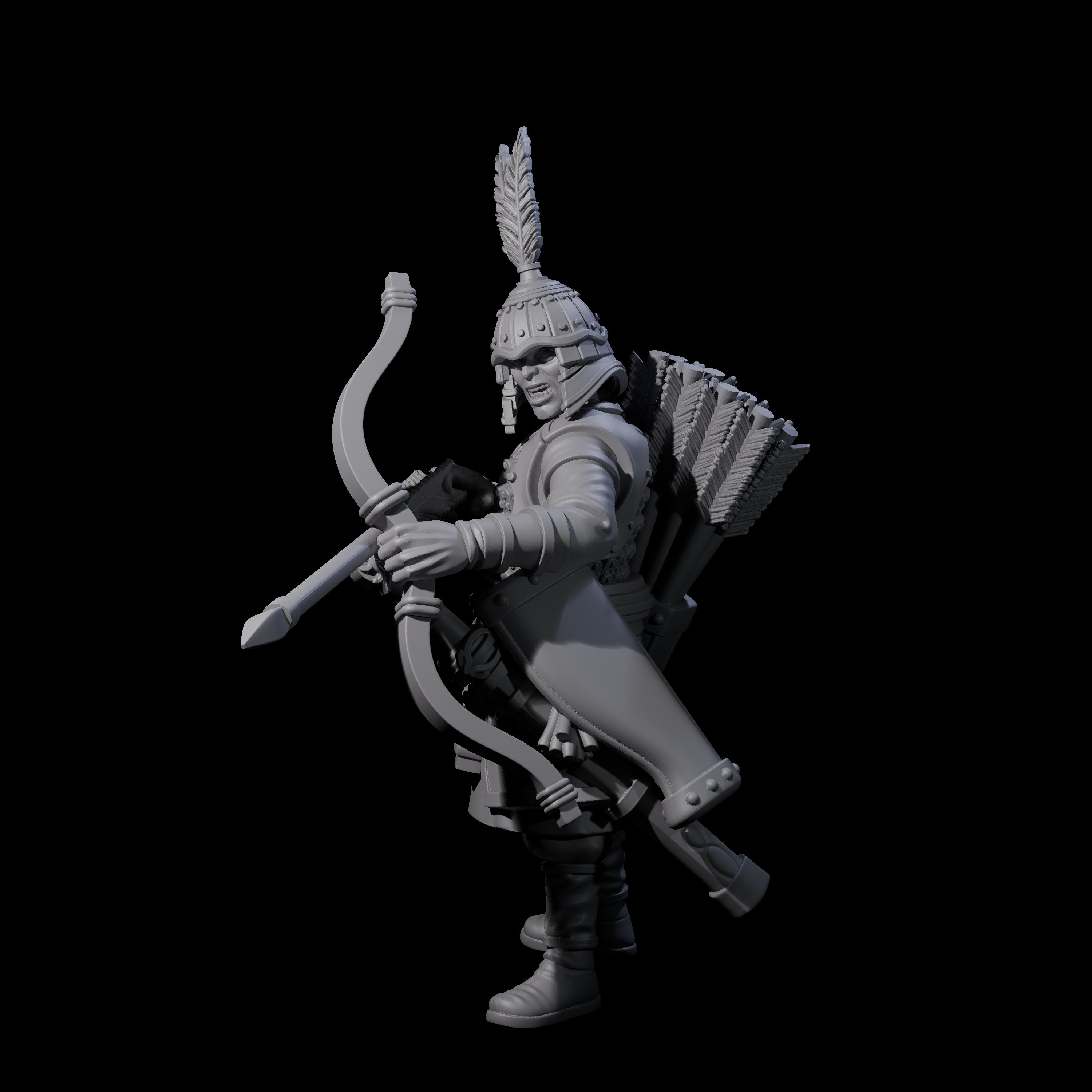 Kneeling Human Archer F Miniature for Dungeons and Dragons, Pathfinder or other TTRPGs