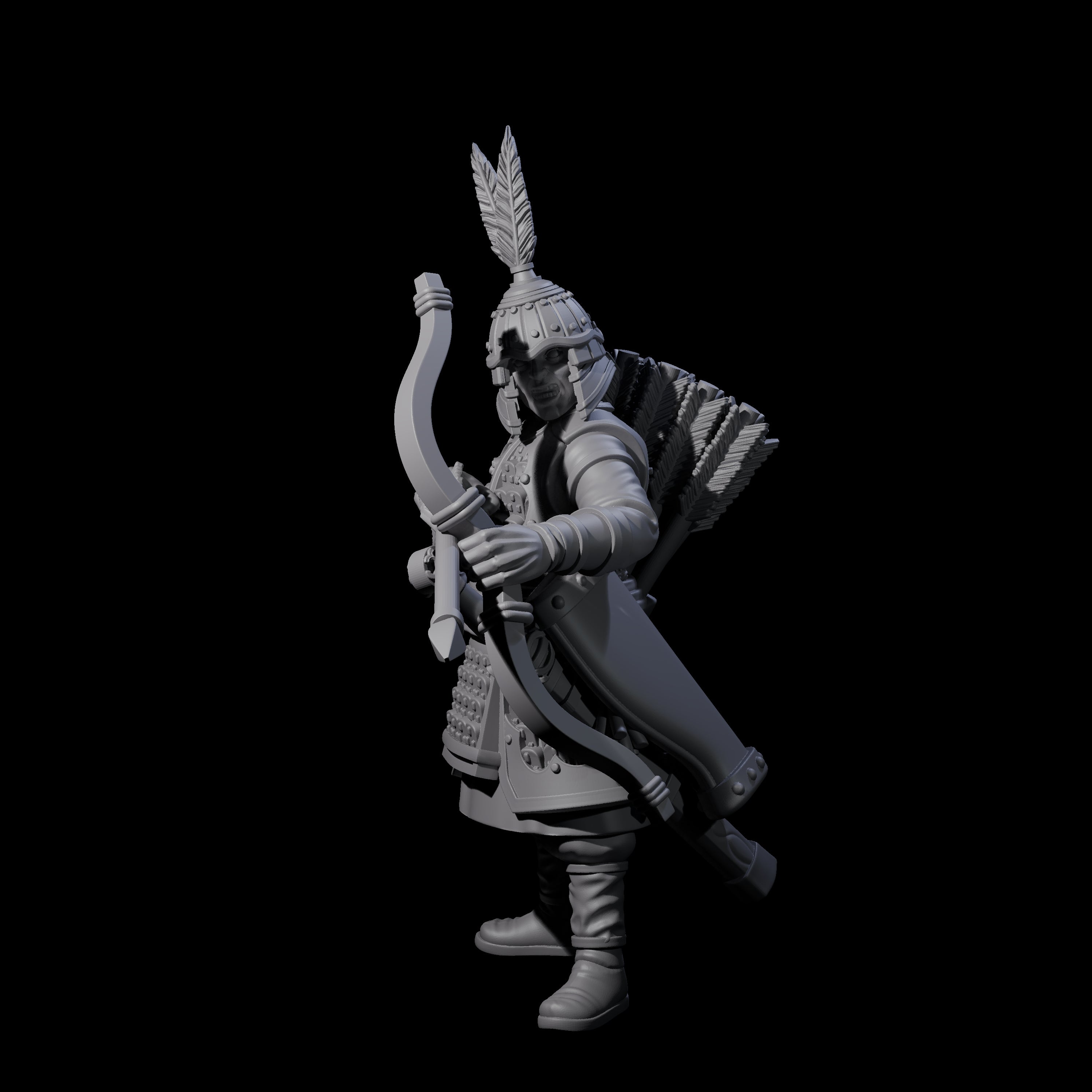 Kneeling Human Archer F Miniature for Dungeons and Dragons, Pathfinder or other TTRPGs