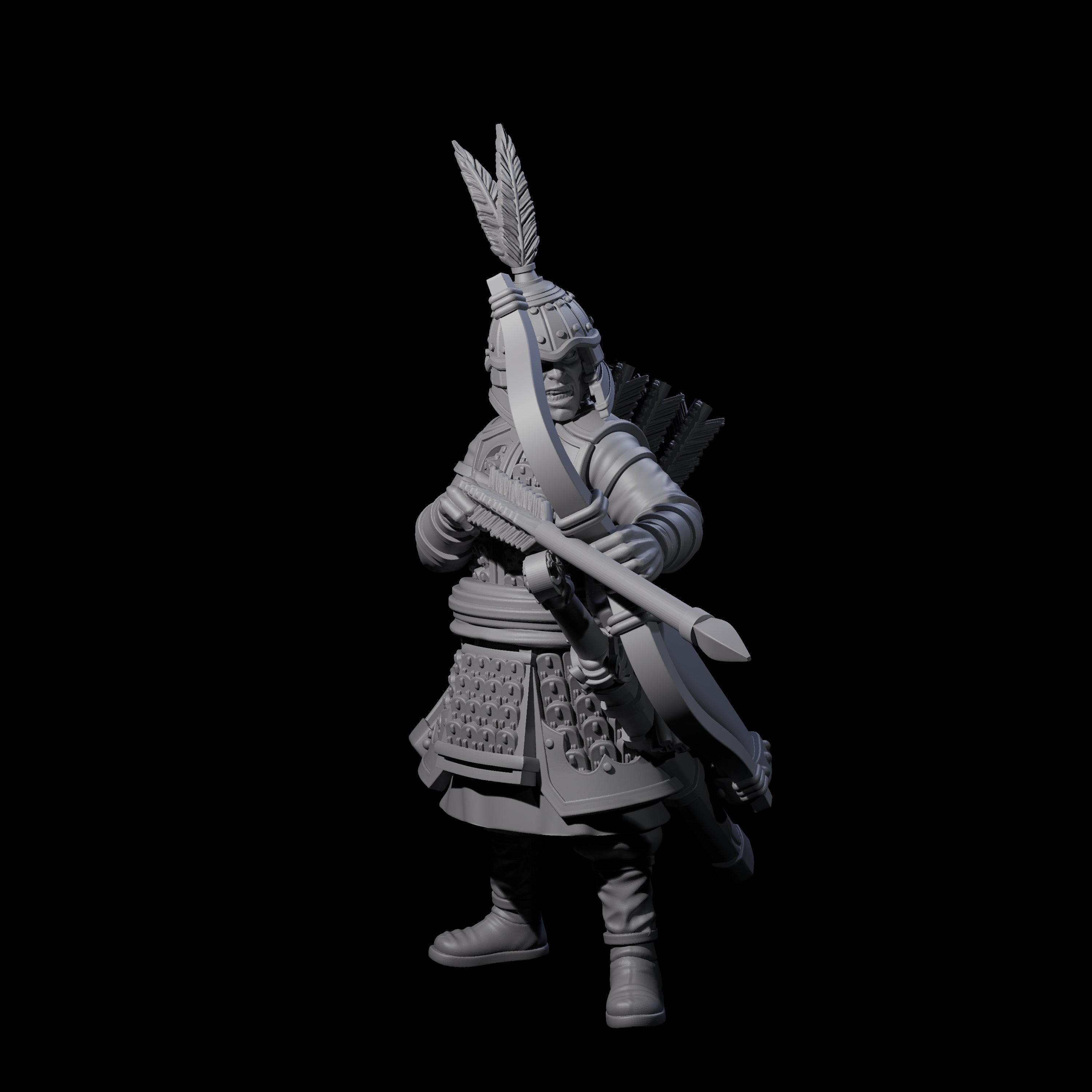 Kneeling Human Archer F Miniature for Dungeons and Dragons, Pathfinder or other TTRPGs