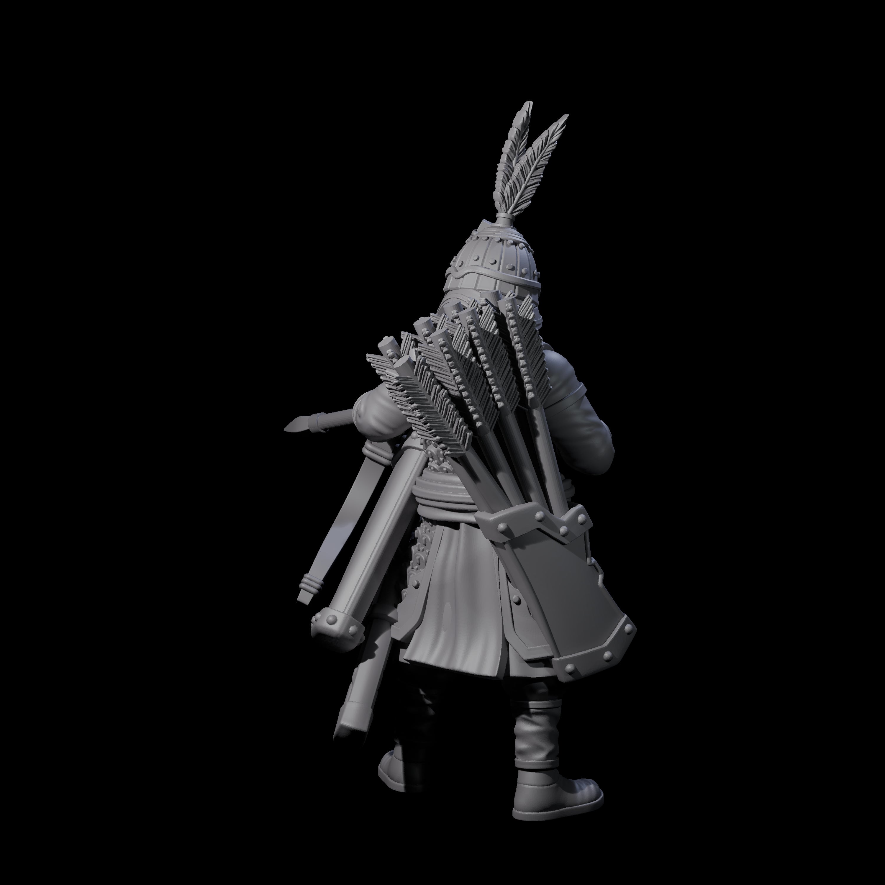 Kneeling Human Archer F Miniature for Dungeons and Dragons, Pathfinder or other TTRPGs
