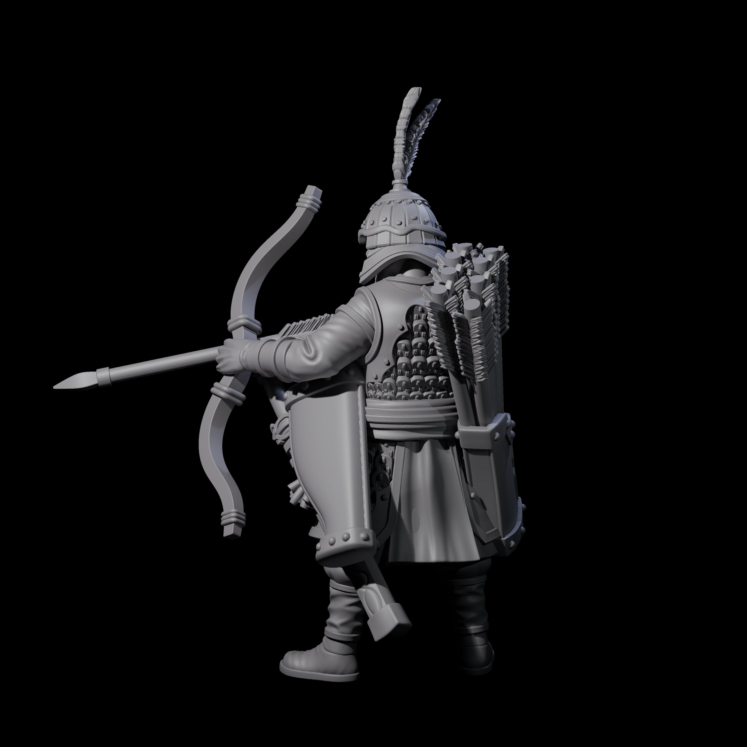 Kneeling Human Archer F Miniature for Dungeons and Dragons, Pathfinder or other TTRPGs