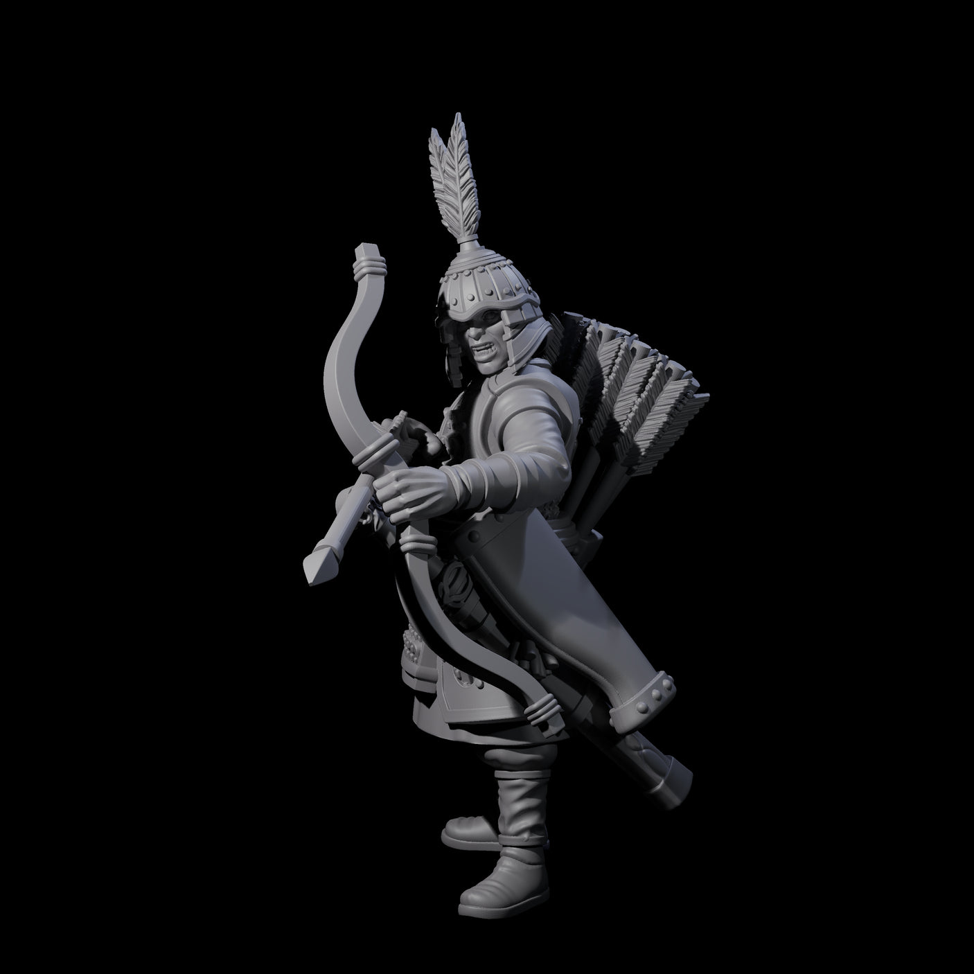 Kneeling Human Archer F Miniature for Dungeons and Dragons, Pathfinder or other TTRPGs