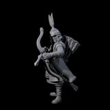 Kneeling Human Archer F Miniature for Dungeons and Dragons, Pathfinder or other TTRPGs