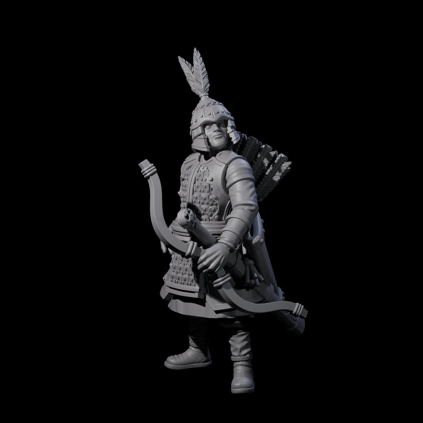 Kneeling Human Archer G Miniature for Dungeons and Dragons, Pathfinder or other TTRPGs