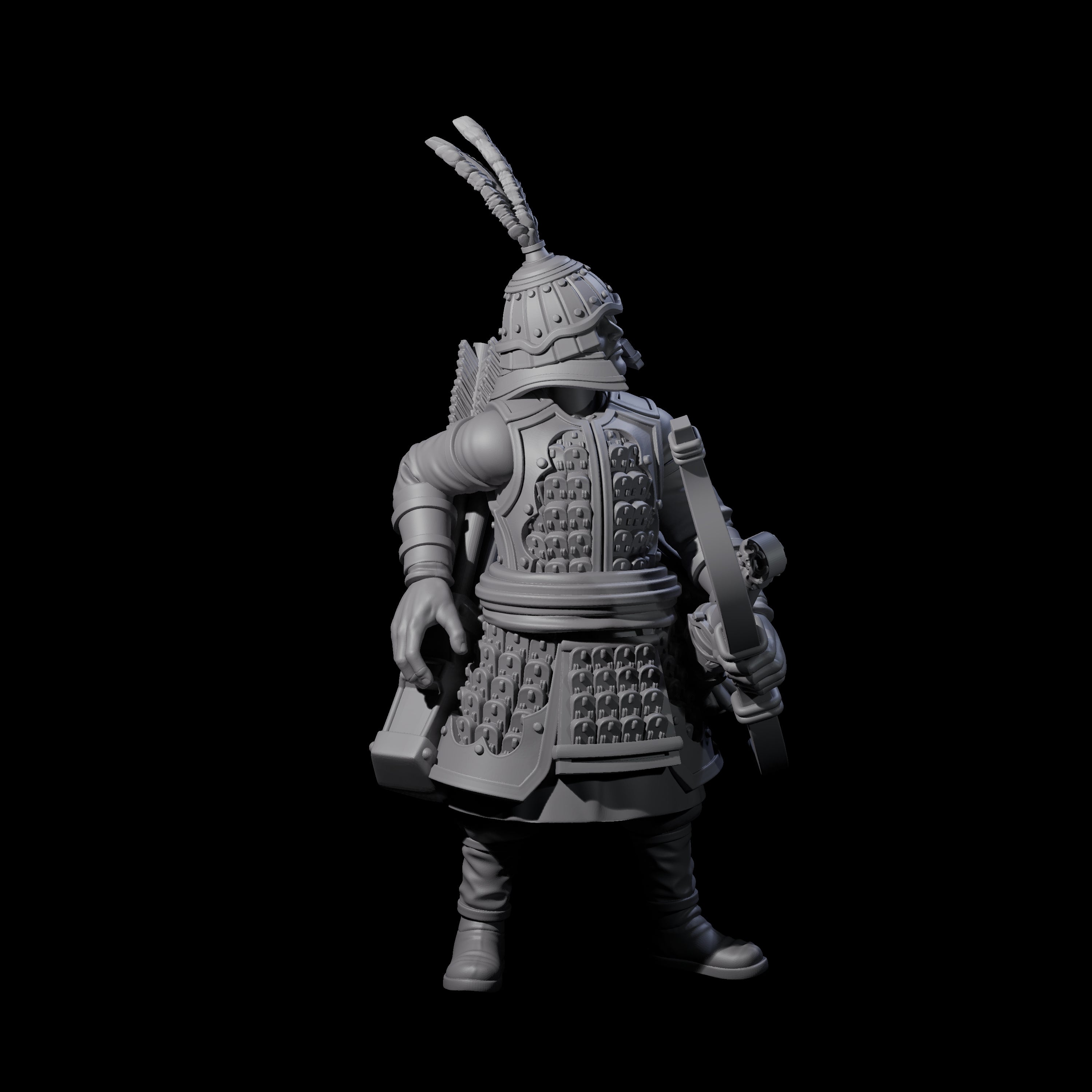Kneeling Human Archer G Miniature for Dungeons and Dragons, Pathfinder or other TTRPGs