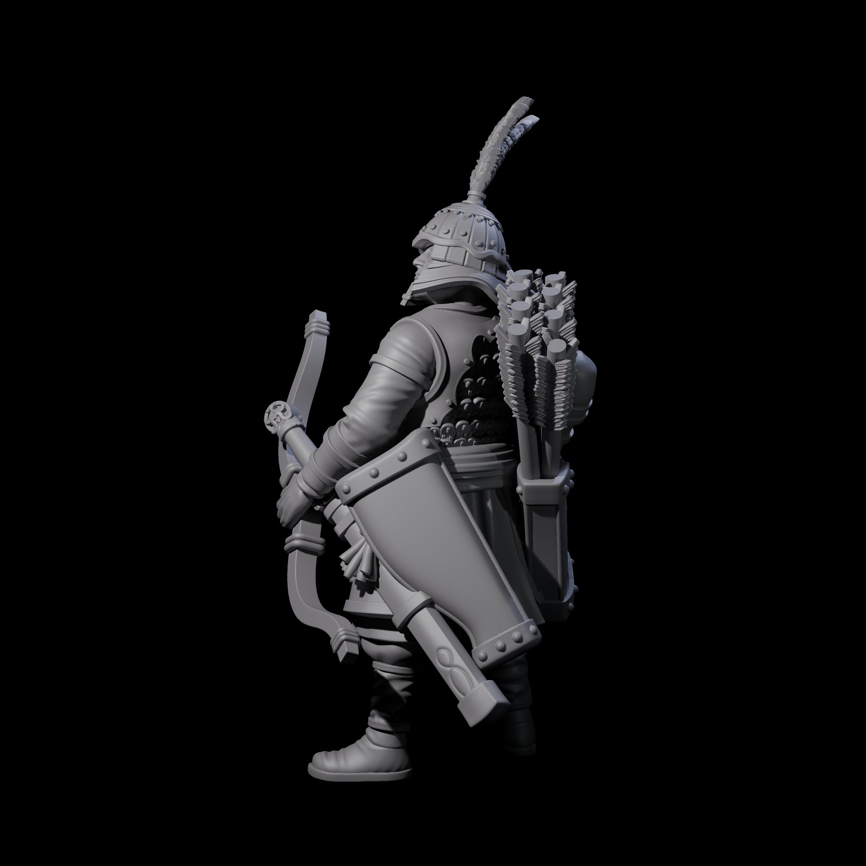 Kneeling Human Archer G Miniature for Dungeons and Dragons, Pathfinder or other TTRPGs