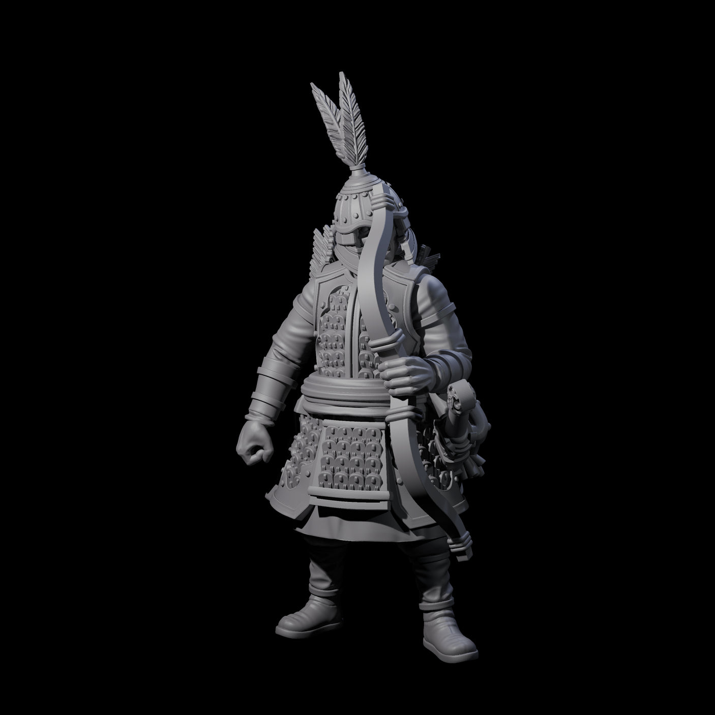 Kneeling Human Archer H Miniature for Dungeons and Dragons, Pathfinder or other TTRPGs