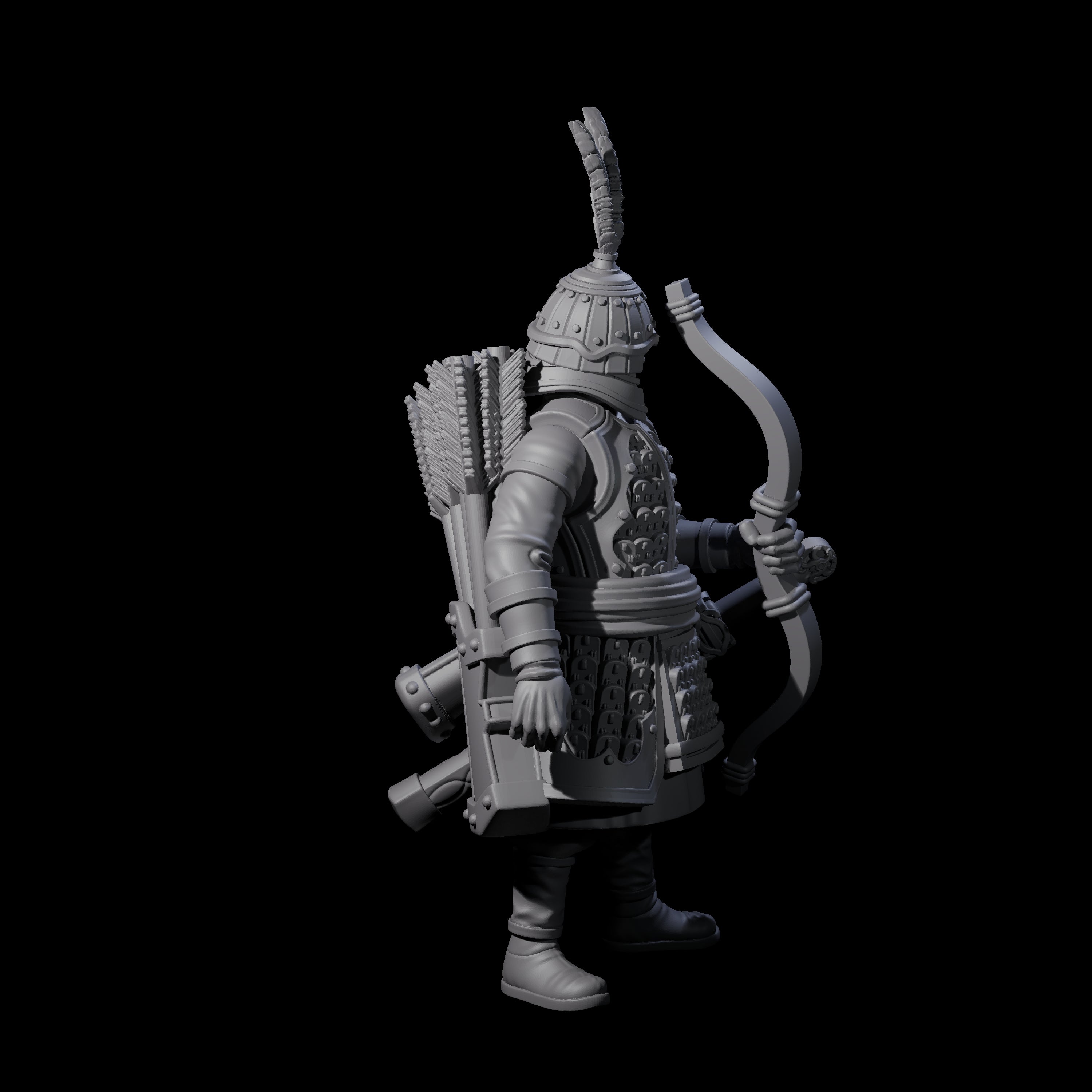 Kneeling Human Archer H Miniature for Dungeons and Dragons, Pathfinder or other TTRPGs