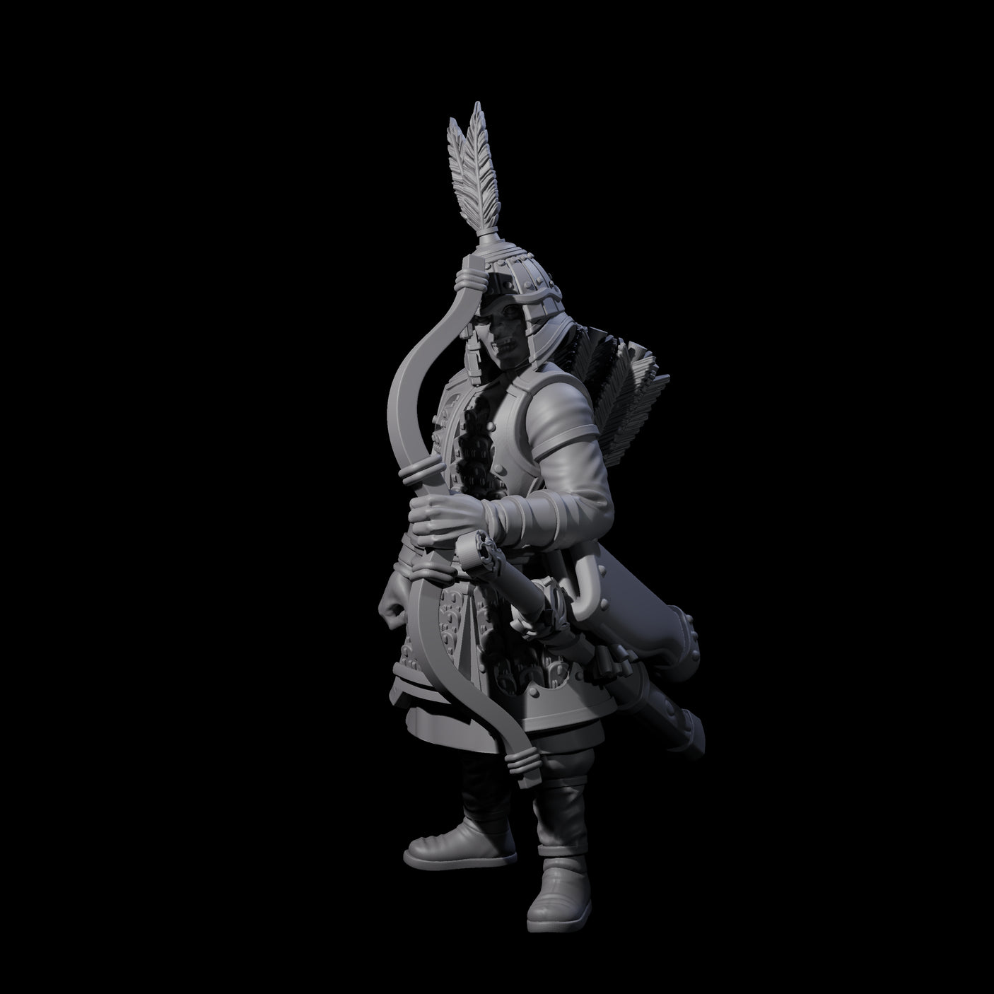Kneeling Human Archer H Miniature for Dungeons and Dragons, Pathfinder or other TTRPGs