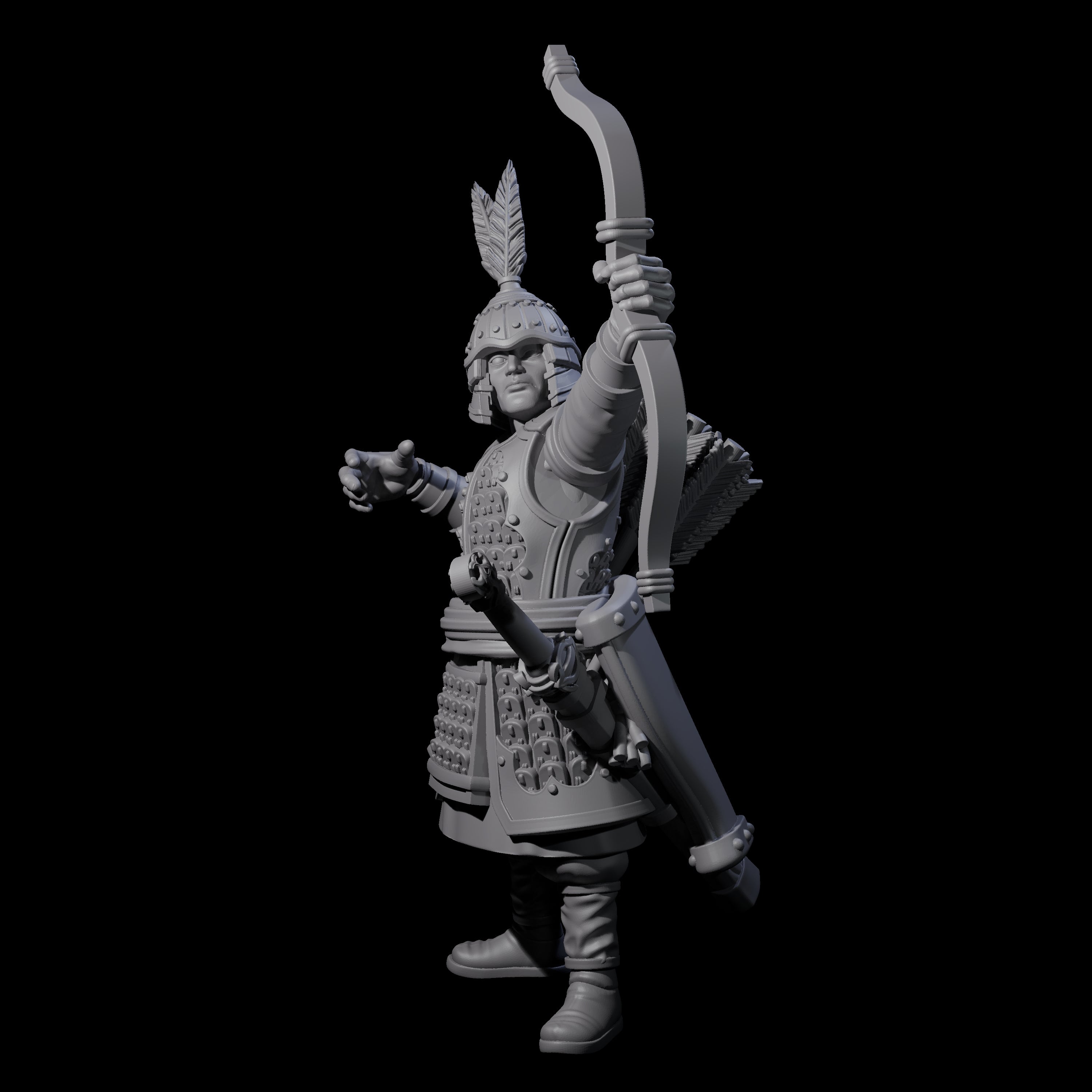 Kneeling Human Archer I Miniature for Dungeons and Dragons, Pathfinder or other TTRPGs