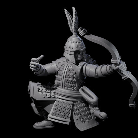 Kneeling Human Archers Miniature for Dungeons and Dragons, Pathfinder or other TTRPGs