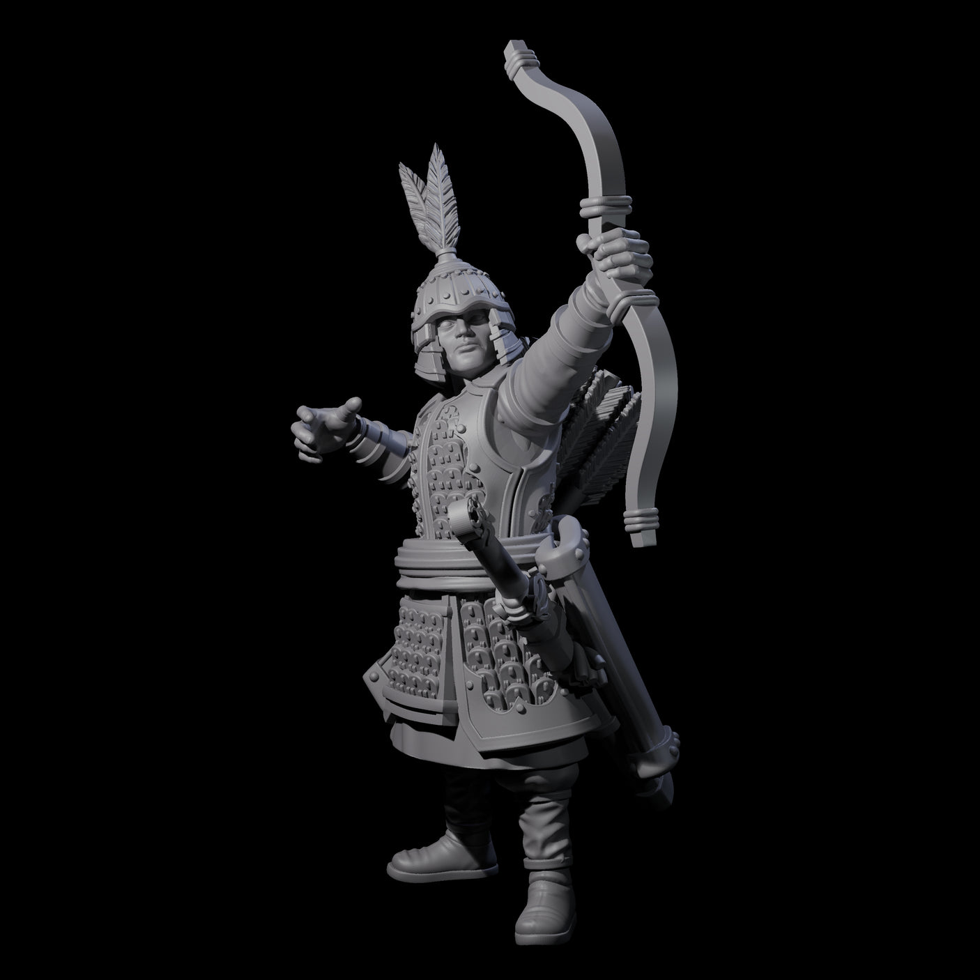 Kneeling Human Archers Miniature for Dungeons and Dragons, Pathfinder or other TTRPGs