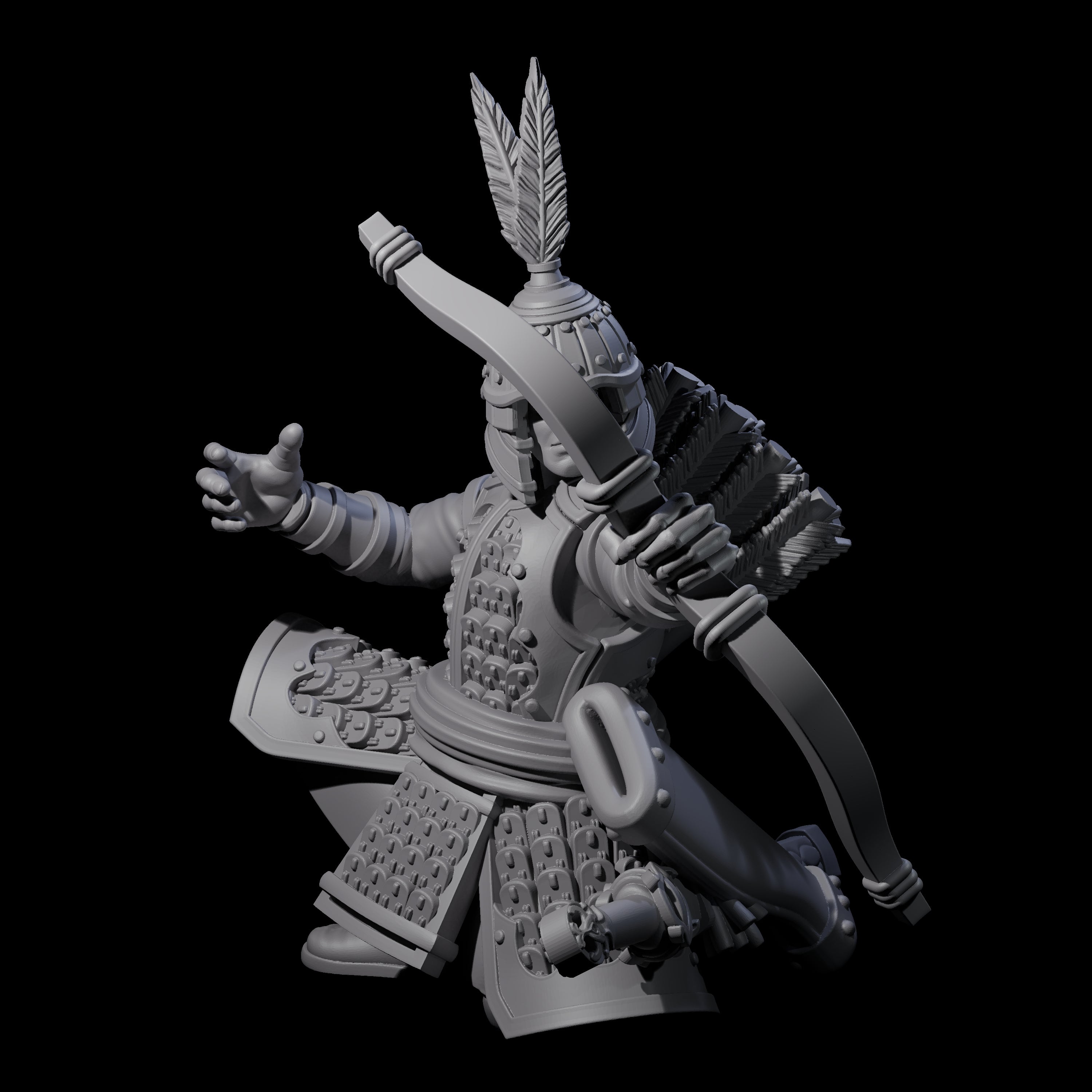 Kneeling Human Archers Miniature for Dungeons and Dragons, Pathfinder or other TTRPGs