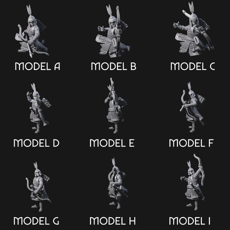 Kneeling Human Archers Miniature for Dungeons and Dragons, Pathfinder or other TTRPGs