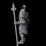 Knight on Guard Miniature for Dungeons and Dragons, Pathfinder or other TTRPGs