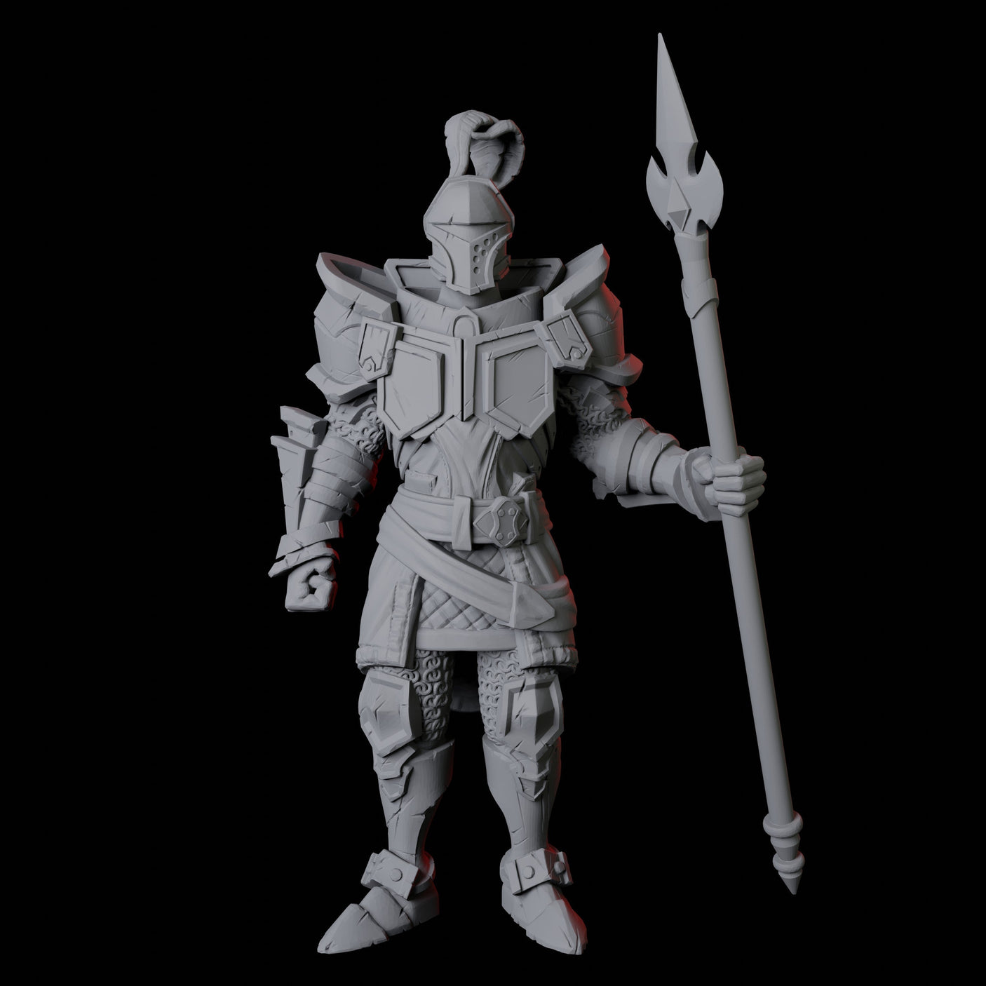 Knight on Guard Miniature for Dungeons and Dragons, Pathfinder or other TTRPGs
