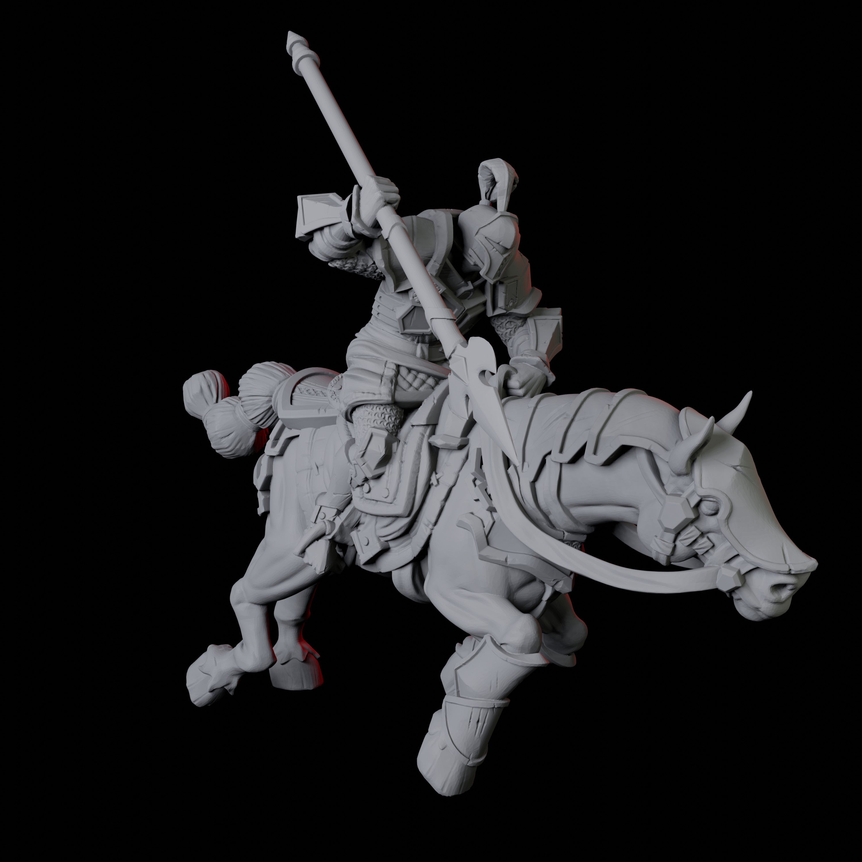 Knight on Horseback B Miniature for Dungeons and Dragons