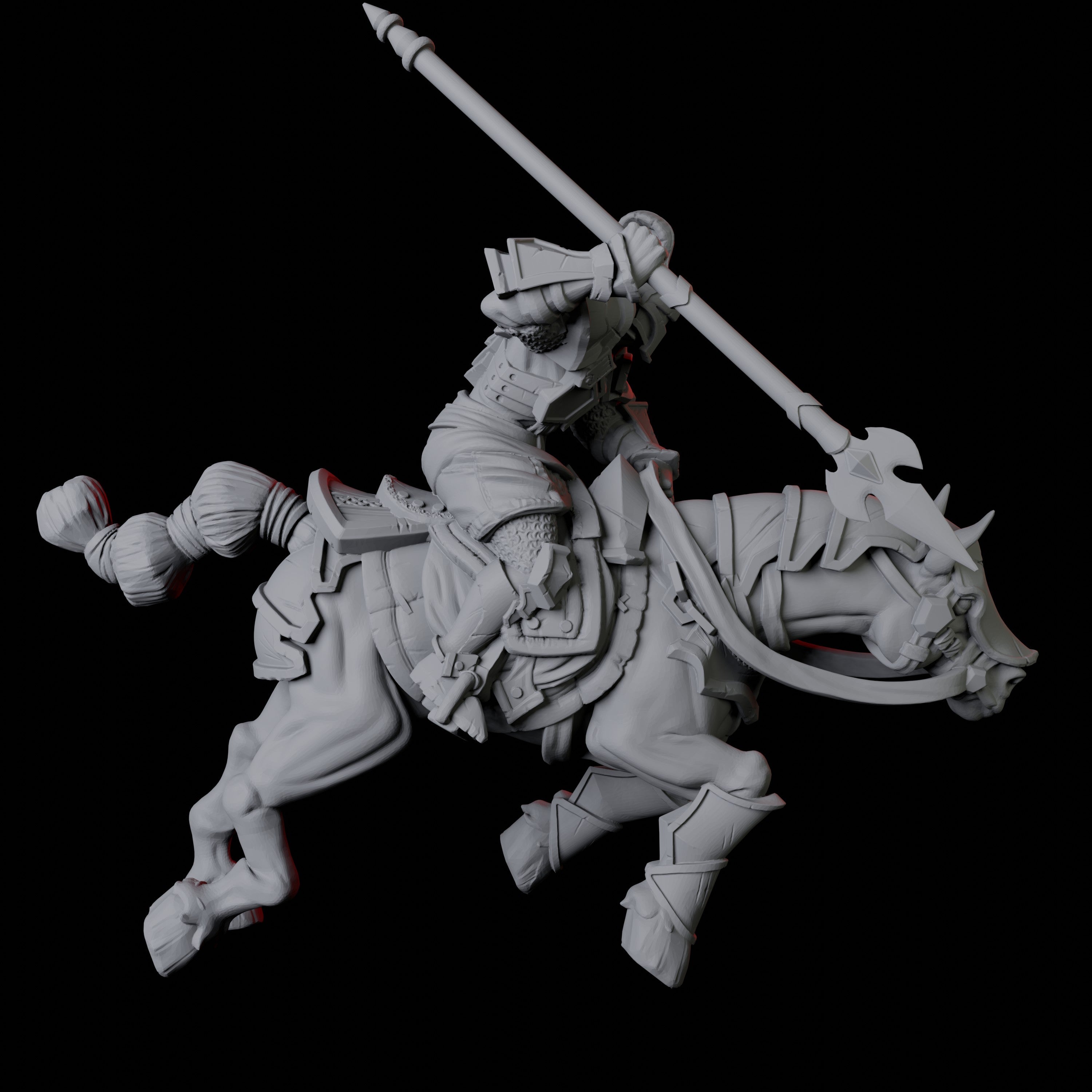 Knight on Horseback B Miniature for Dungeons and Dragons