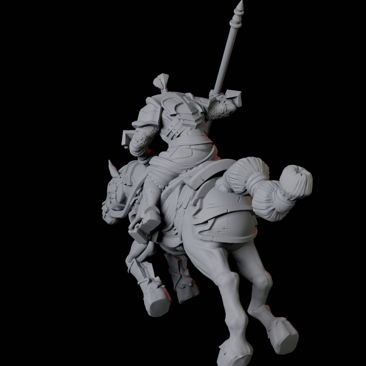 Knight on Horseback B Miniature for Dungeons and Dragons, Pathfinder or other TTRPGs