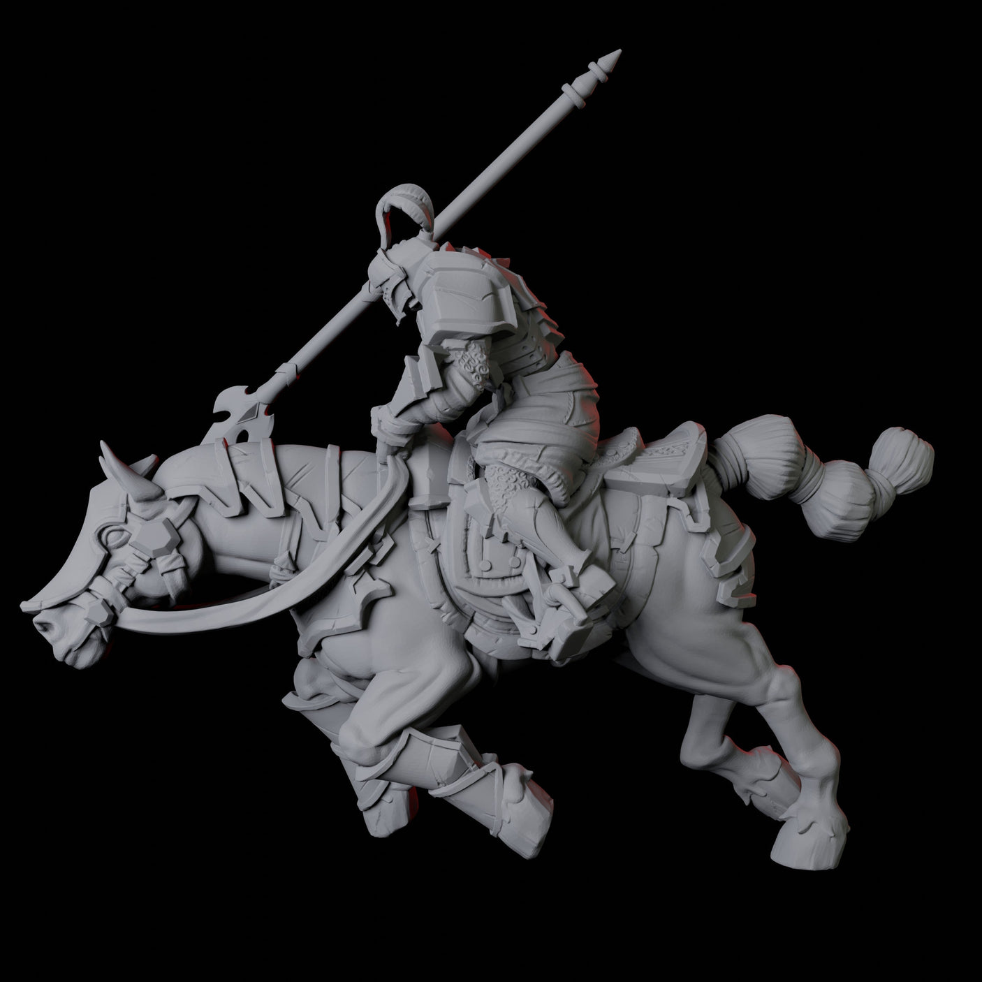 Knight on Horseback B Miniature for Dungeons and Dragons, Pathfinder or other TTRPGs