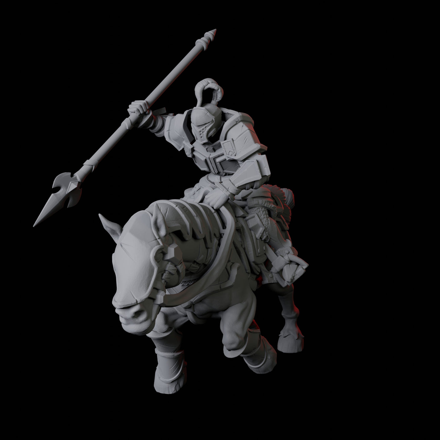 Knight on Horseback B Miniature for Dungeons and Dragons, Pathfinder or other TTRPGs