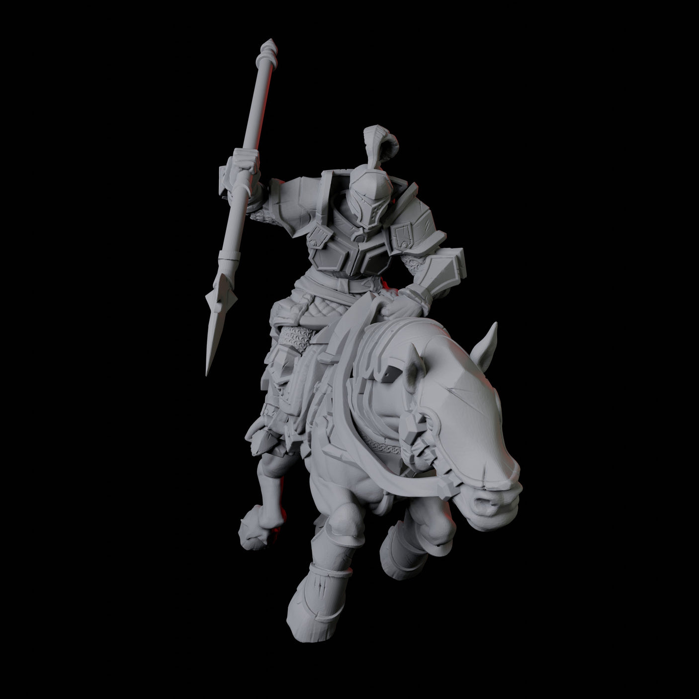 Knight on Horseback B Miniature for Dungeons and Dragons, Pathfinder or other TTRPGs