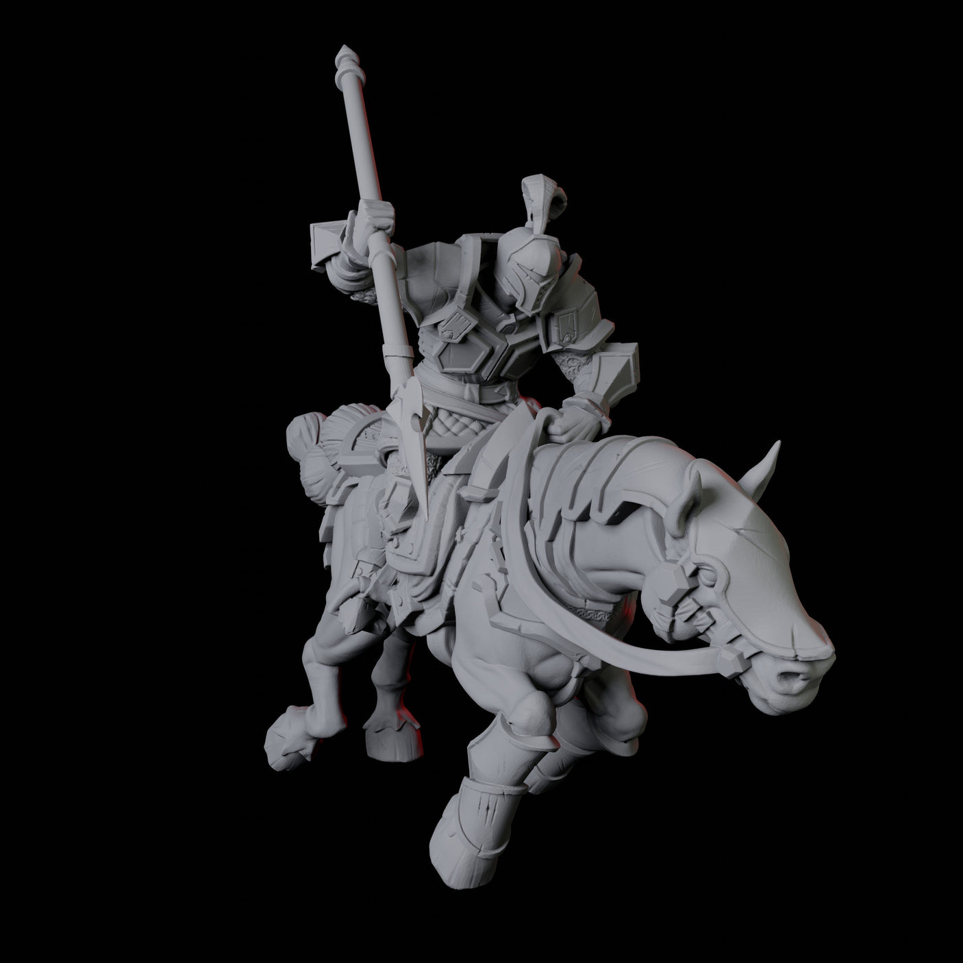Knight on Horseback B Miniature for Dungeons and Dragons, Pathfinder or other TTRPGs