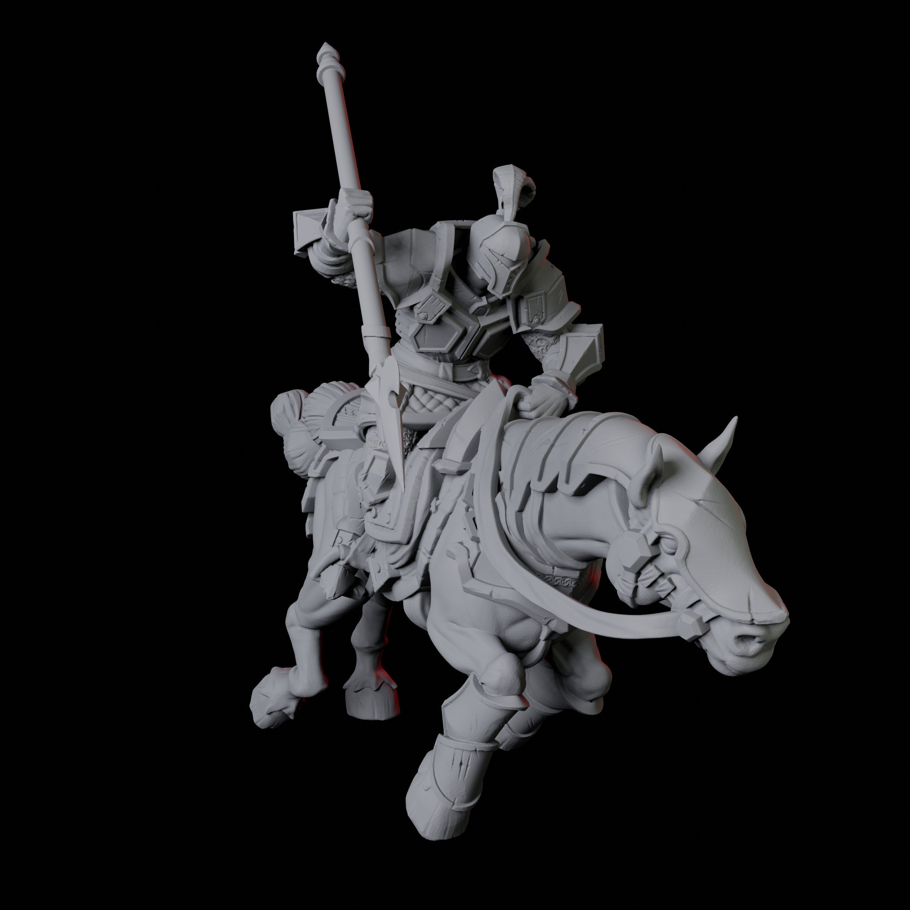 Knight on Horseback B Miniature for Dungeons and Dragons