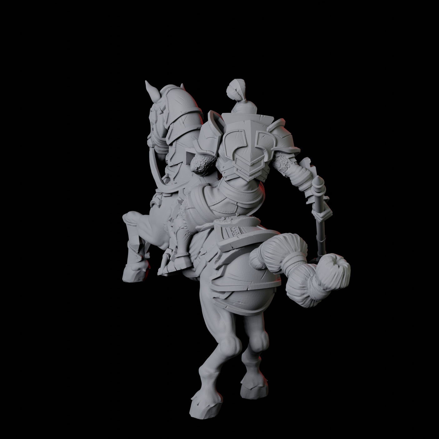 Knight on Horseback C Miniature for Dungeons and Dragons, Pathfinder or other TTRPGs