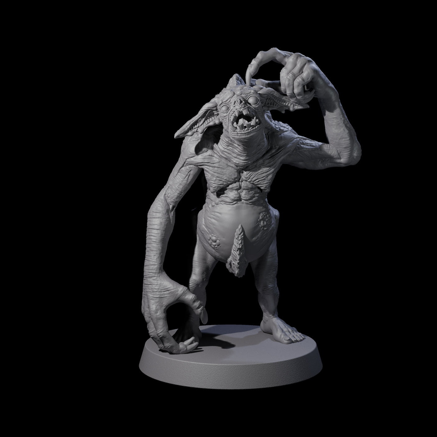 Knuckle Dragger Dretch B Miniature for Dungeons and Dragons, Pathfinder or other TTRPGs