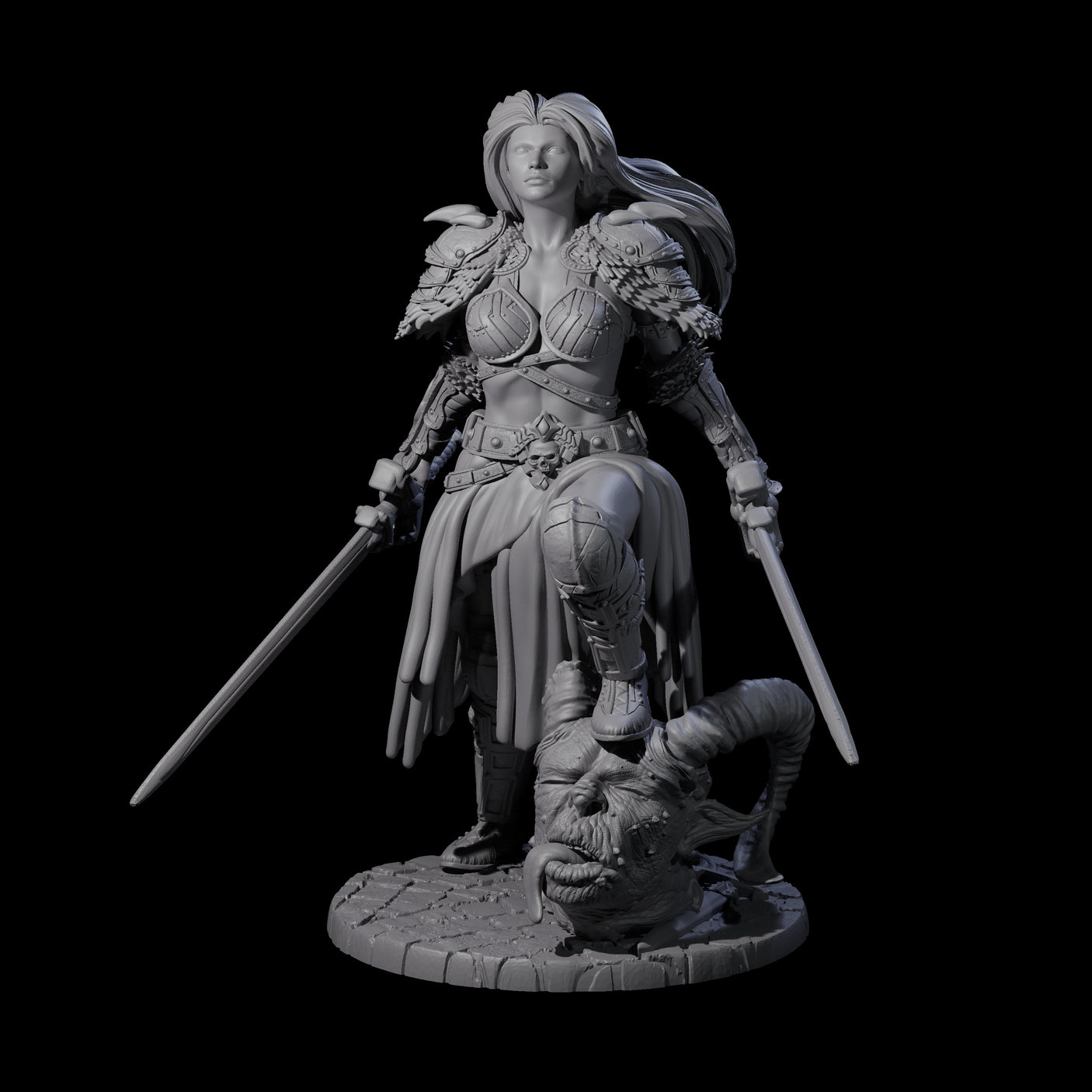 Lady Baudicea - Troll Slayer Fighter Miniature for Dungeons and Dragons, Pathfinder or other TTRPGs