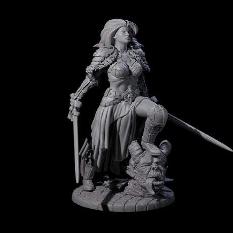 Lady Baudicea - Troll Slayer Fighter Miniature for Dungeons and Dragons, Pathfinder or other TTRPGs