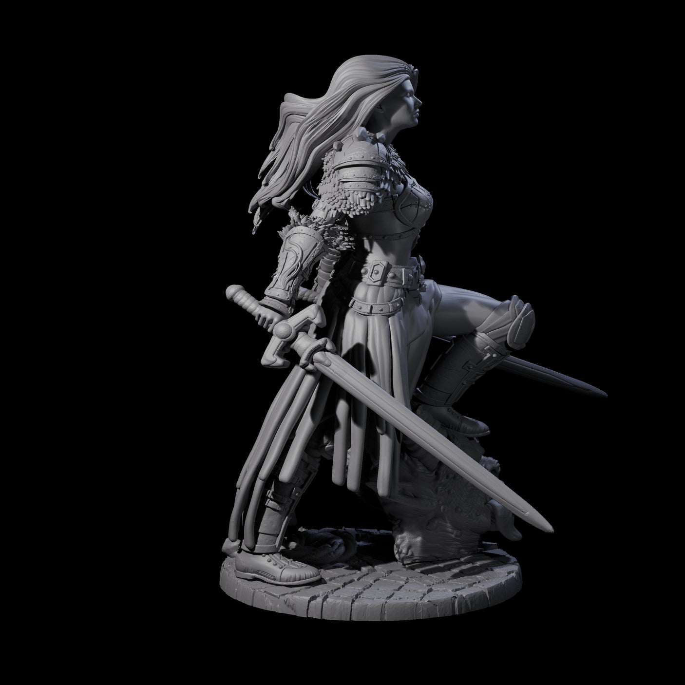 Lady Baudicea - Troll Slayer Fighter Miniature for Dungeons and Dragons, Pathfinder or other TTRPGs