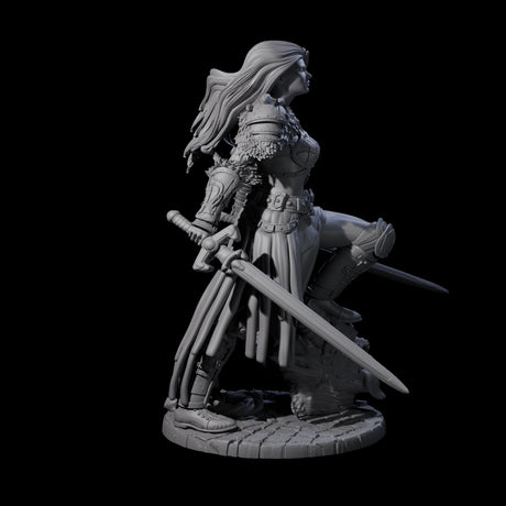 Lady Baudicea - Troll Slayer Fighter Miniature for Dungeons and Dragons, Pathfinder or other TTRPGs