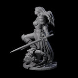Lady Baudicea - Troll Slayer Fighter Miniature for Dungeons and Dragons, Pathfinder or other TTRPGs