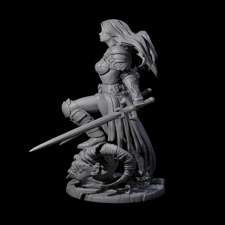 Lady Baudicea - Troll Slayer Fighter Miniature for Dungeons and Dragons, Pathfinder or other TTRPGs