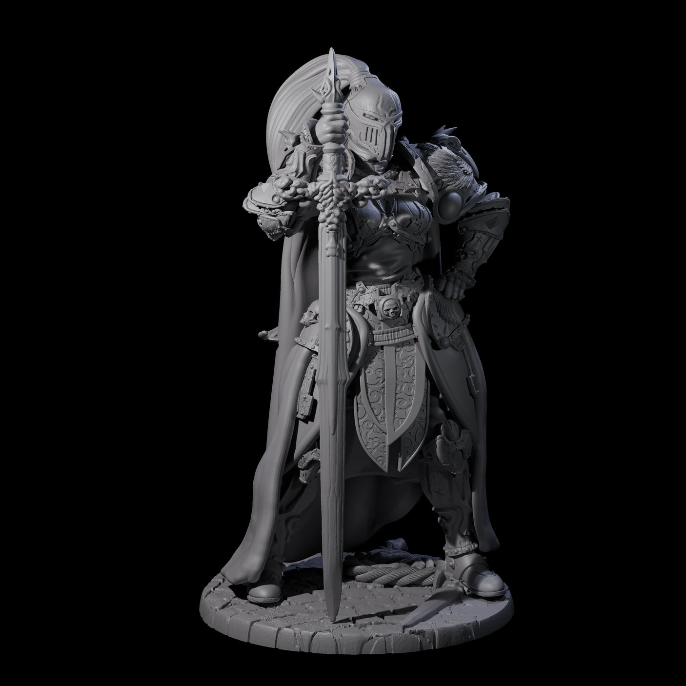 Lady Guinevere - Heavy Armoured Fighter Miniature for Dungeons and Dragons, Pathfinder or other TTRPGs
